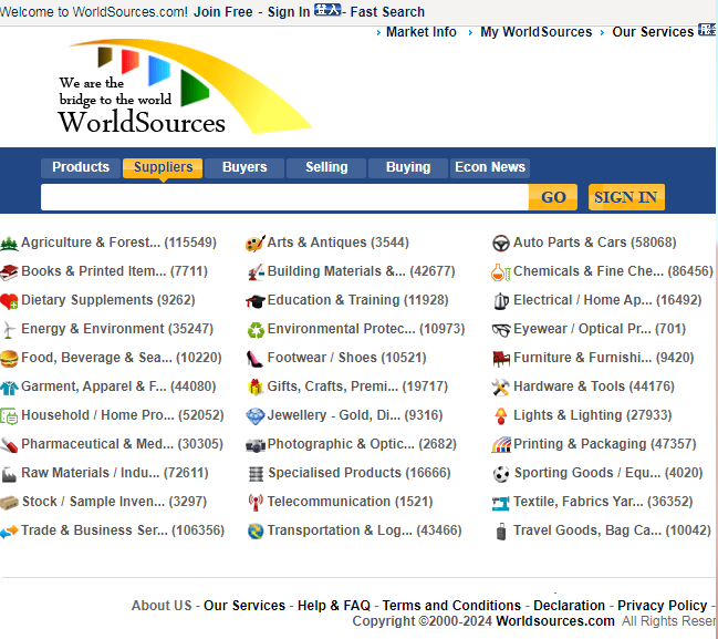  Worldsources.com - Online business-to-business (B2B) trading platform